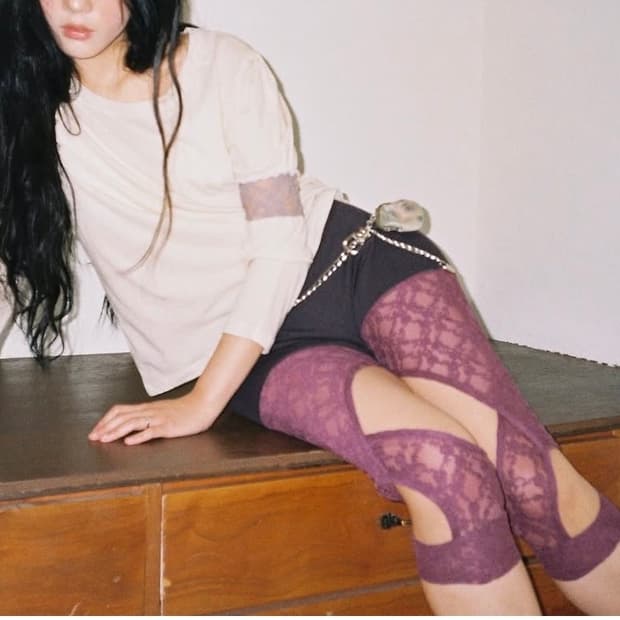 샵페어리 레깅스 lace up leggings purple