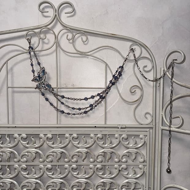 Blue fairy butterfly cubic chain belt