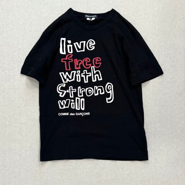 꼼데가르송 16ss 'Live Free' 티셔츠