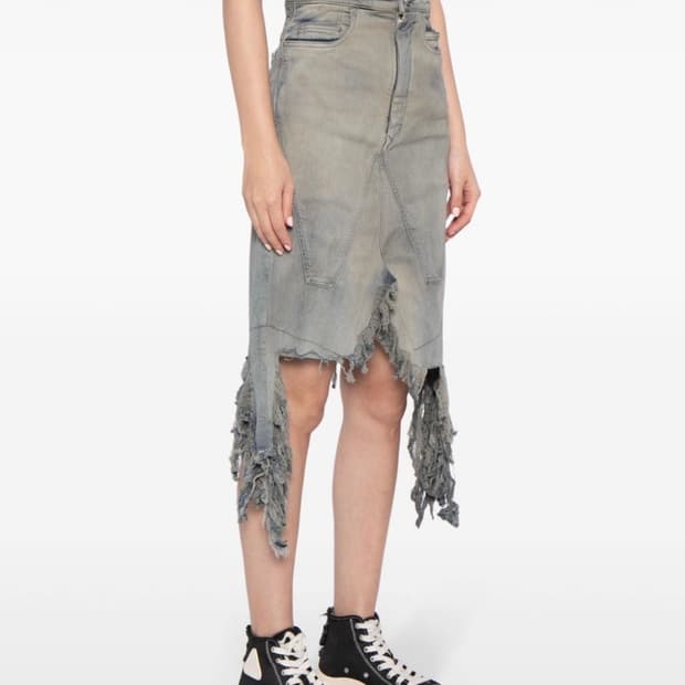[M]릭오웬스 다크쉐도우 디스트레스 데님 스커트
