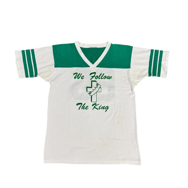 빈티지 90s Jesus The King 지저스 코튼 저지 티셔츠