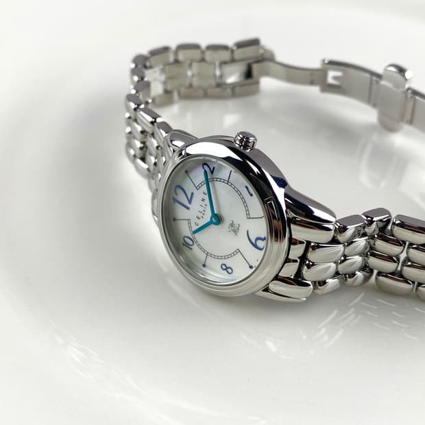 CELINE round shell steel watch