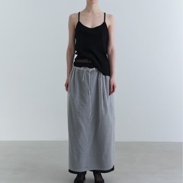 오브헤덴 Sheer Low-Cut Skirt (grey)