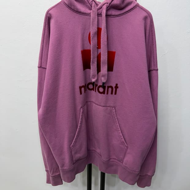 정품) 이자벨마랑 오버핏 핑크 로고 후드티 36