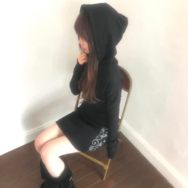 파우닝 133 빈티지 메이드 후드 원피스