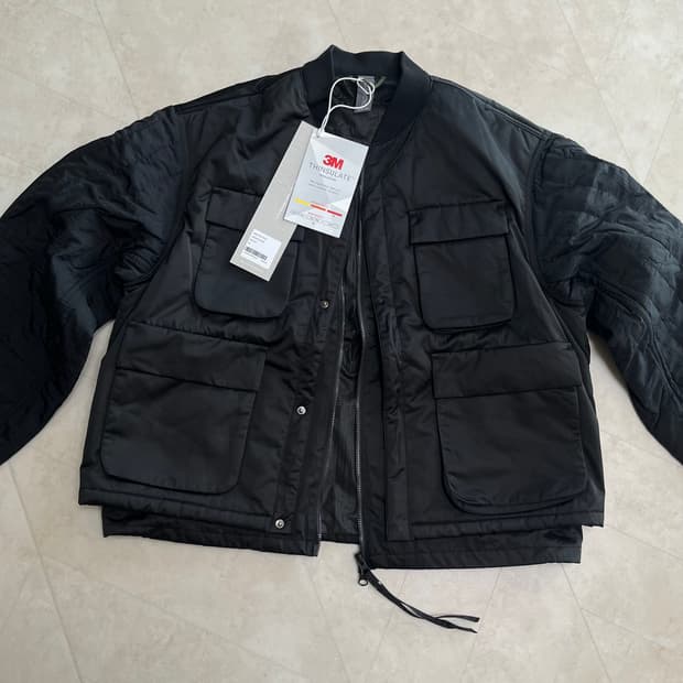 새상품)언어펙티드 패디드 레이어드 플라이트 자켓 블랙