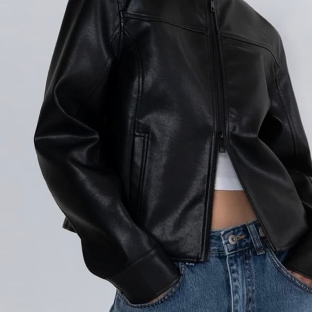 라퍼지포우먼 버핑레더 인시전 레이싱 자켓 블랙(새상품) s