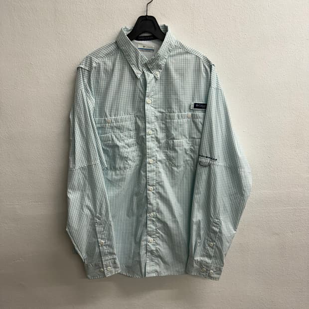 (콜롬비아)컬럼비아 columbia pfg 체크 낚시 셔츠 m