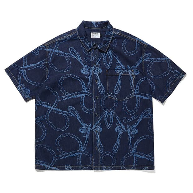 크리틱 로프 워셔드 반팔 셔츠