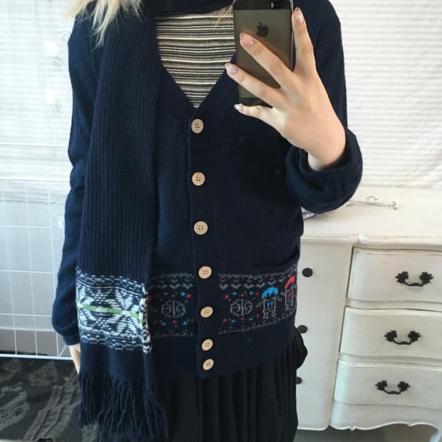 jpn vintage navy nordic muffler