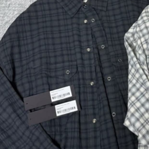 ETCE 레이어드 커프스 체크셔츠 m