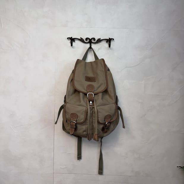 Oneill beige brown multi pocket backpack