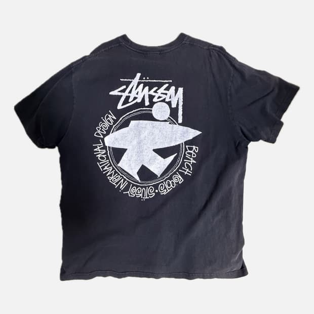 [xl] 스투시 비치 루트 티셔츠 블랙