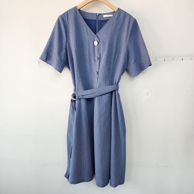 KL by LYNN 벨트 원피스 블루