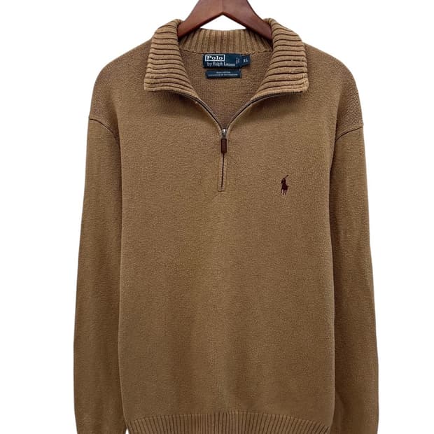 00s 폴로 반집업 니트 브라운베이지 (XL~2XL) 