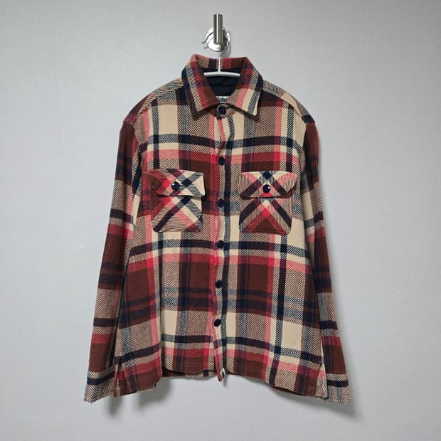 베이프 암 패치 플란넬 체크셔츠 / 여성 셔츠 / 여자 셔츠 
