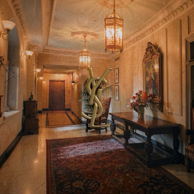 YSL 클래식 골드 브로치 빈티지 브로치 업사이클링 브로치