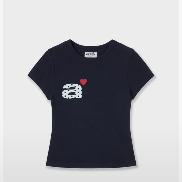 aeae 반팔 DOT SMALL LETTER TEE [NAVY]