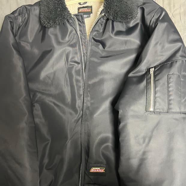 슈프림x디키즈 블랙 퍼 봄버자켓