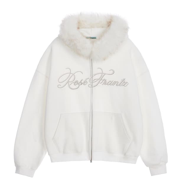 퍼 오버핏 레터링 후드집업