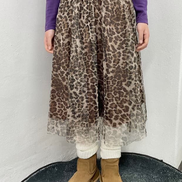 갸루 호피 샤 스커트