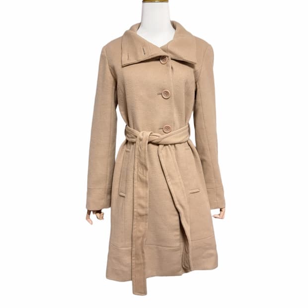 (이체시에눌)PINKY&DIANNE 핑키앤다이안 베이지 카라 롱 코트