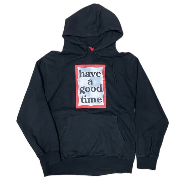 빈티지 해브어굿타임 후드티 블랙