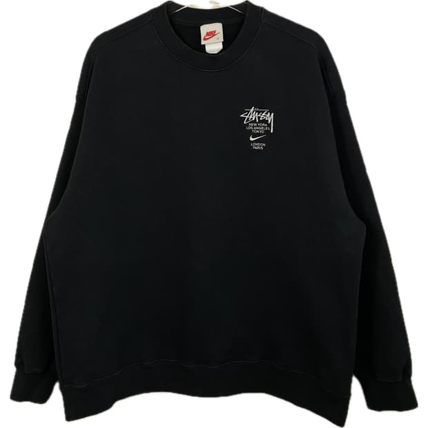 [XL] 나이키 x 스투시 NRG ZR 플리스 크루넥 블랙 셋업