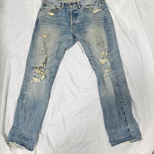 랄프로렌 데님 앤 서플라이 데미지 슬림