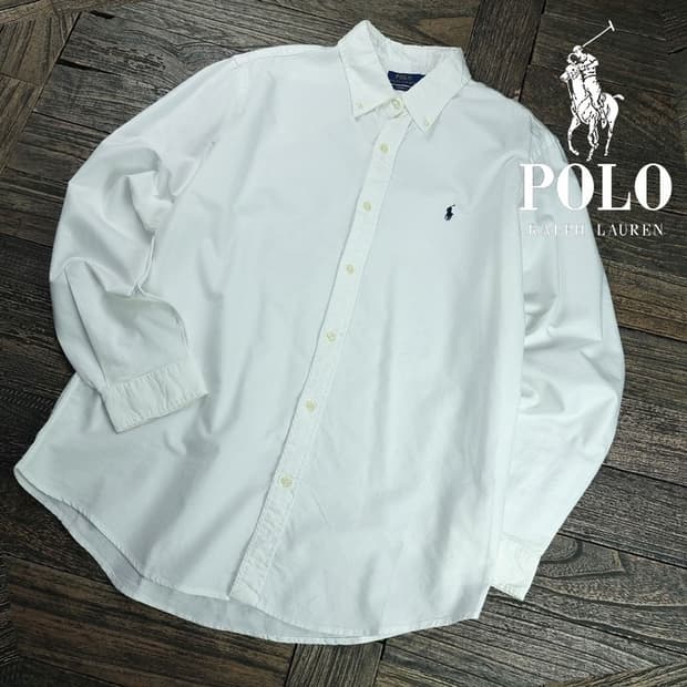 [폴로 랄프로렌] 포니 자수 커스텀핏 옥스포드 셔츠 화이트 M19397