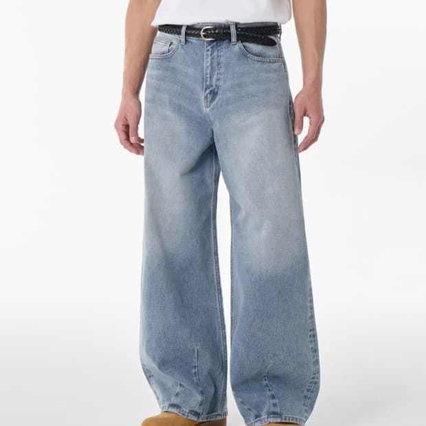 무탠다드 빅 브러쉬 벌룬 데님 팬츠 31 [라이트 인디고] 