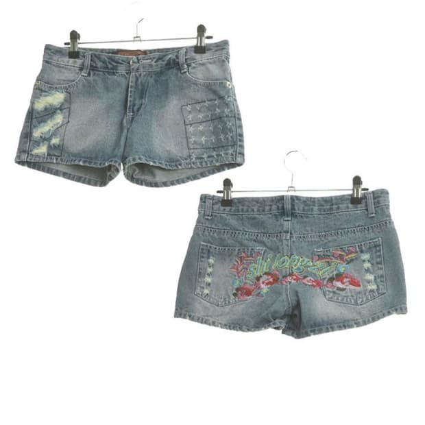 JPN 자수 데님 숏팬츠 / WOMAN 28(로우라이즈)