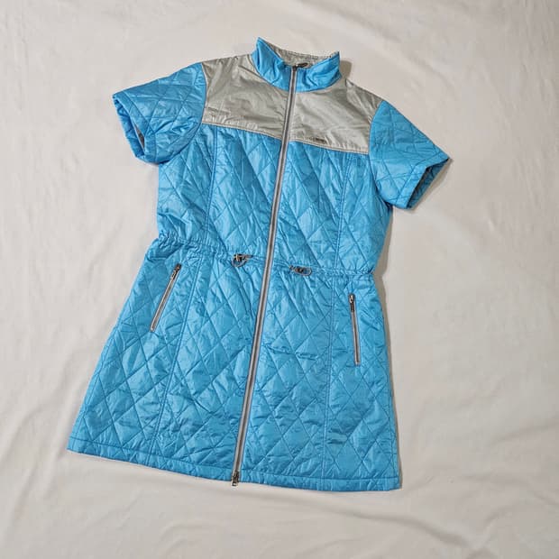 [38] 일본 랑방 스포츠 골프 반팔 퀼팅 패딩 집업 원피스 자켓