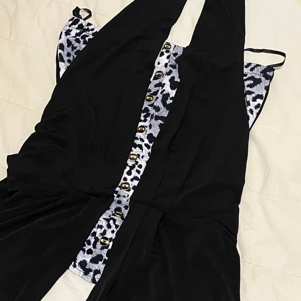 갸루 레오파드 홀터넥 탱크탑