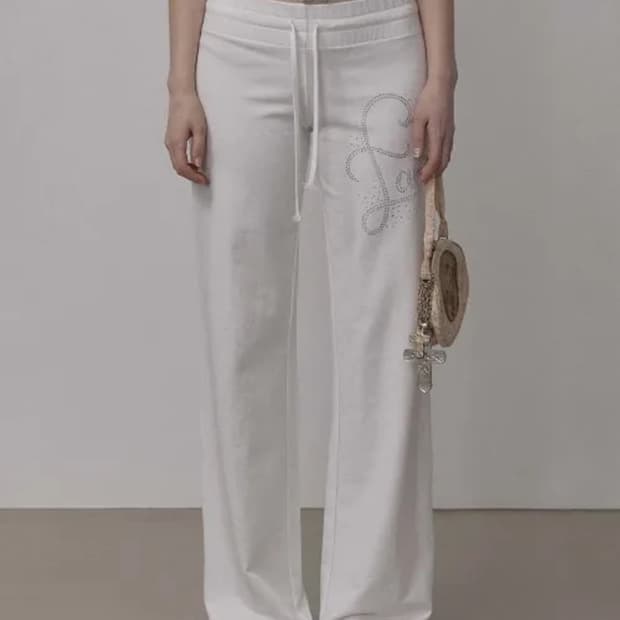 Faith Cotton Track Pants White