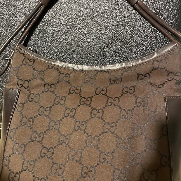 정품 구찌 빈티지 GG 모노그램 캔버스 호보 숄더백