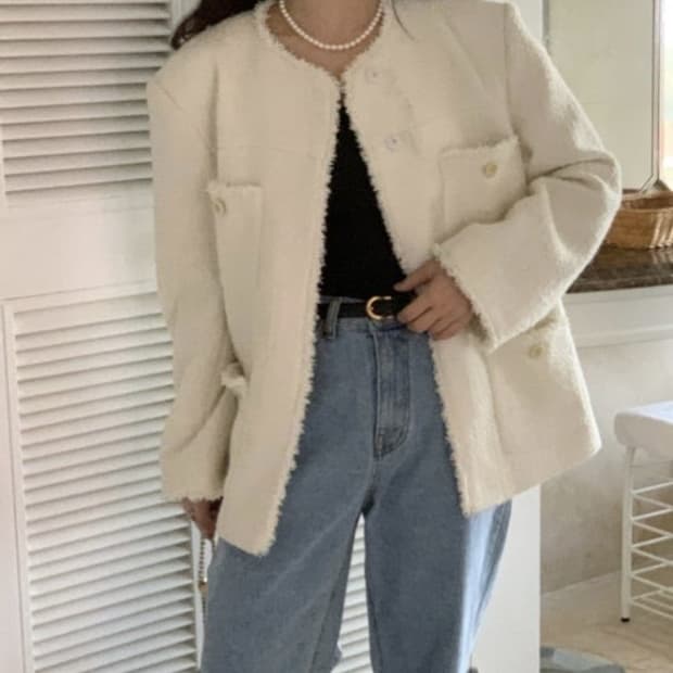 위드아웃썸머 페퍼트위드자켓