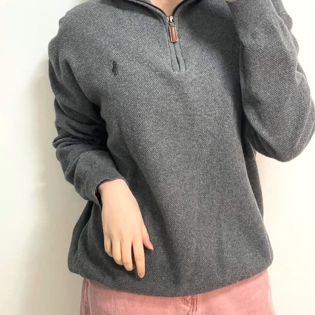 폴로 그레이 반집업