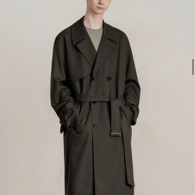 드로우핏 오버사이즈 트렌치 코트 (카키)