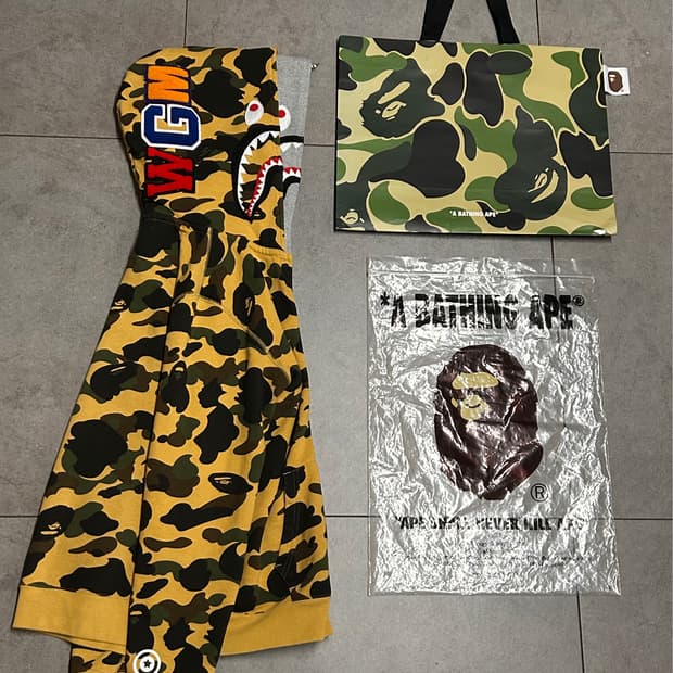 베이프 황계 더블후드 샤크 후드집업