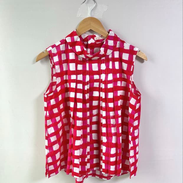 UNIQLO×Marni red check blouse