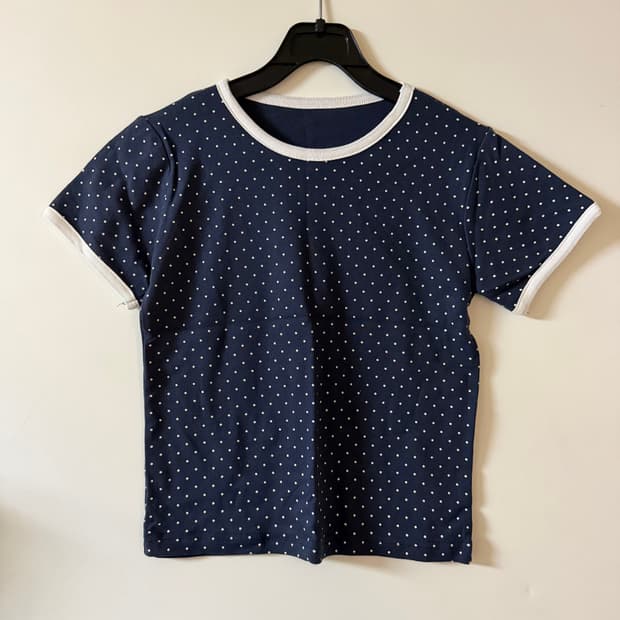 새상품 여자 도트 반팔티