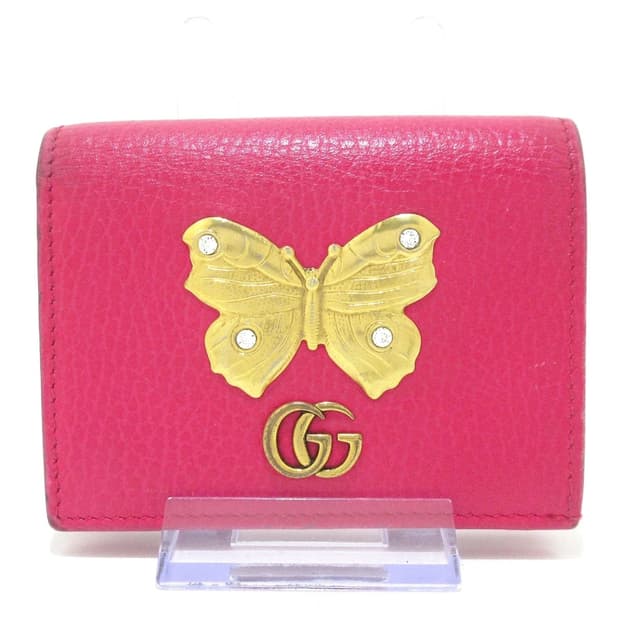 구찌 지갑 GUCCI Pink Leather Bifold Wallet