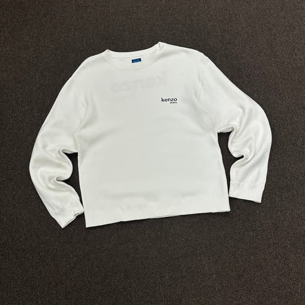 L)겐조 진스 빈티지 자수 로고 화이트 스웻셔츠