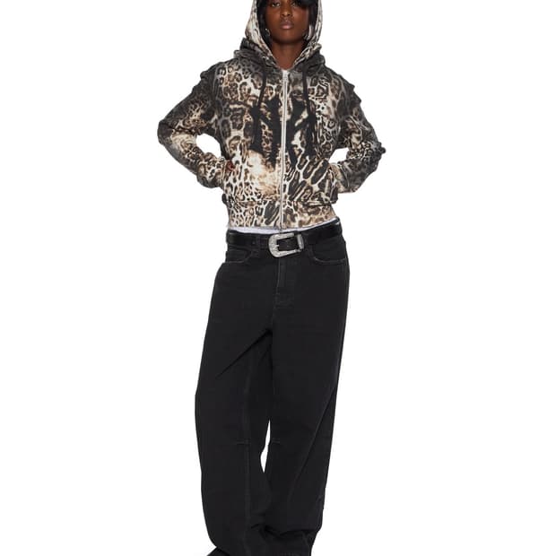 Mowalola x Ksubi 레오파드 후드집업 m