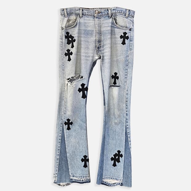 [36] 크롬하츠 크로스 레더패치 청바지 B1029C333/2150만원