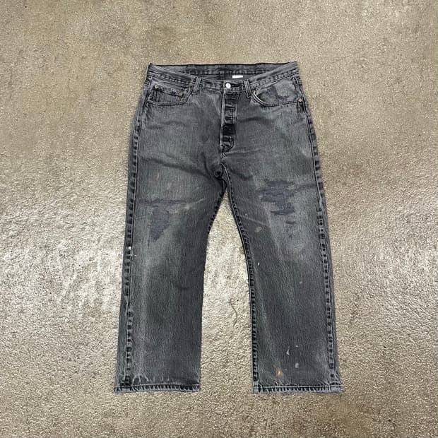 00s Levis501 리페어 블랙진 (36”)