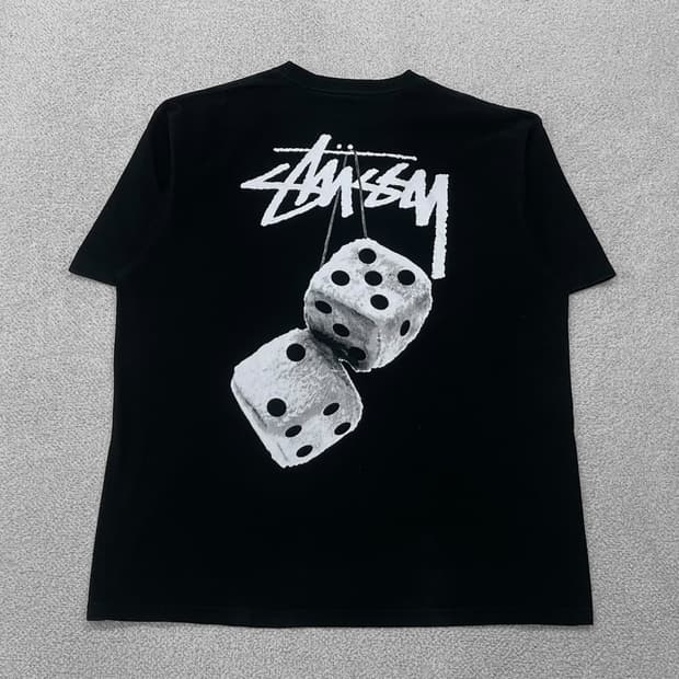 스투시 Stussy 퍼지 다이스 반팔티 블랙