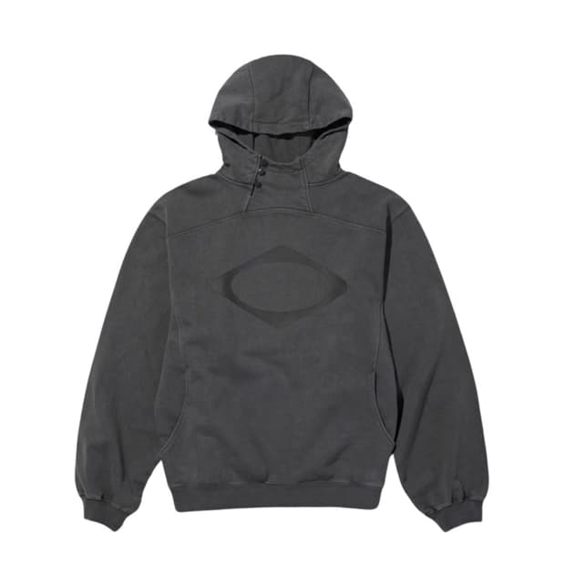 미스치프 롬버스 사이드 버튼 업 후드 워시드 차콜