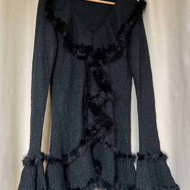 빈티지 가디건 블랙